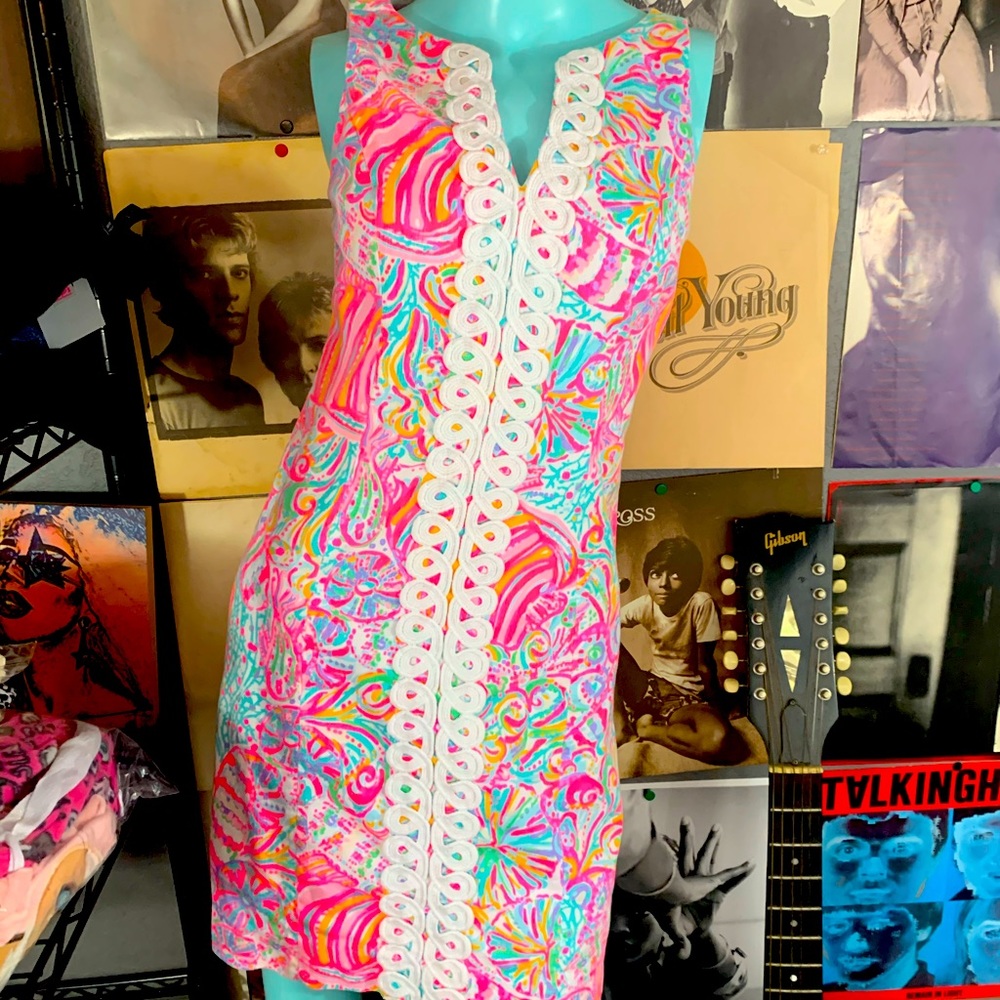 ⭐️ HOST PICK 2Xs NWOT LILY PULITZER MOD 1960’s style NEON COTTON DRESS 0 XS